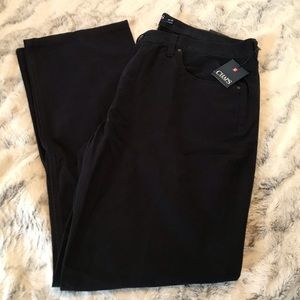 Chaps 38/32 men’s 5-pocket cotton-twill pants black or dark blue straight leg